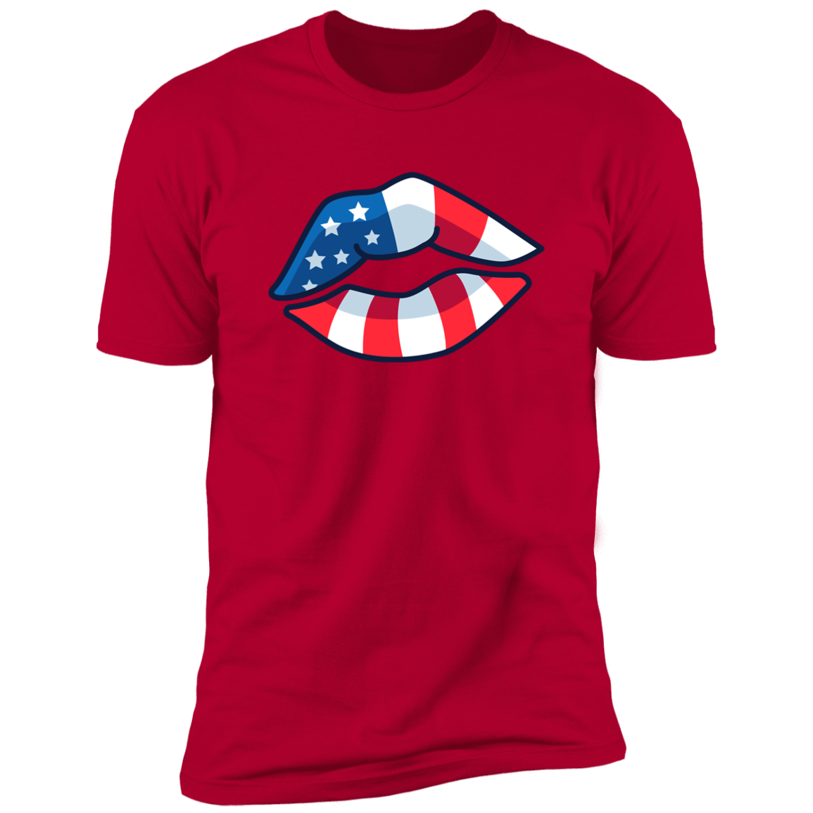 Red White and Blue Lips Tee