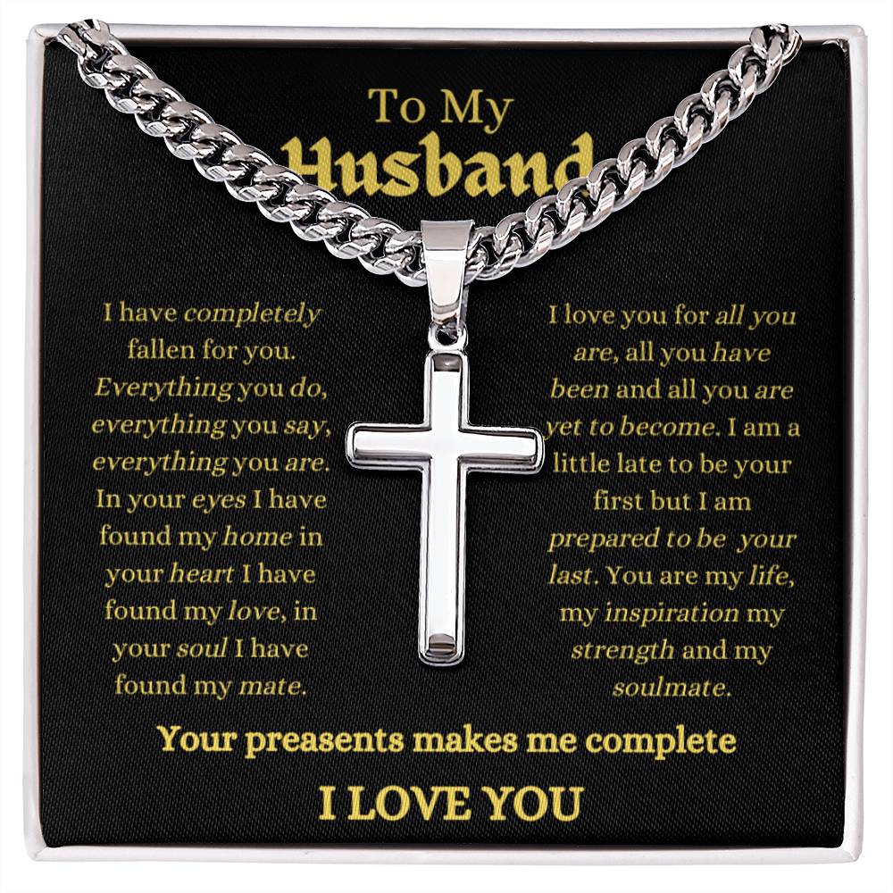 Men / Husband / Faith / Cross with chain Bible verse