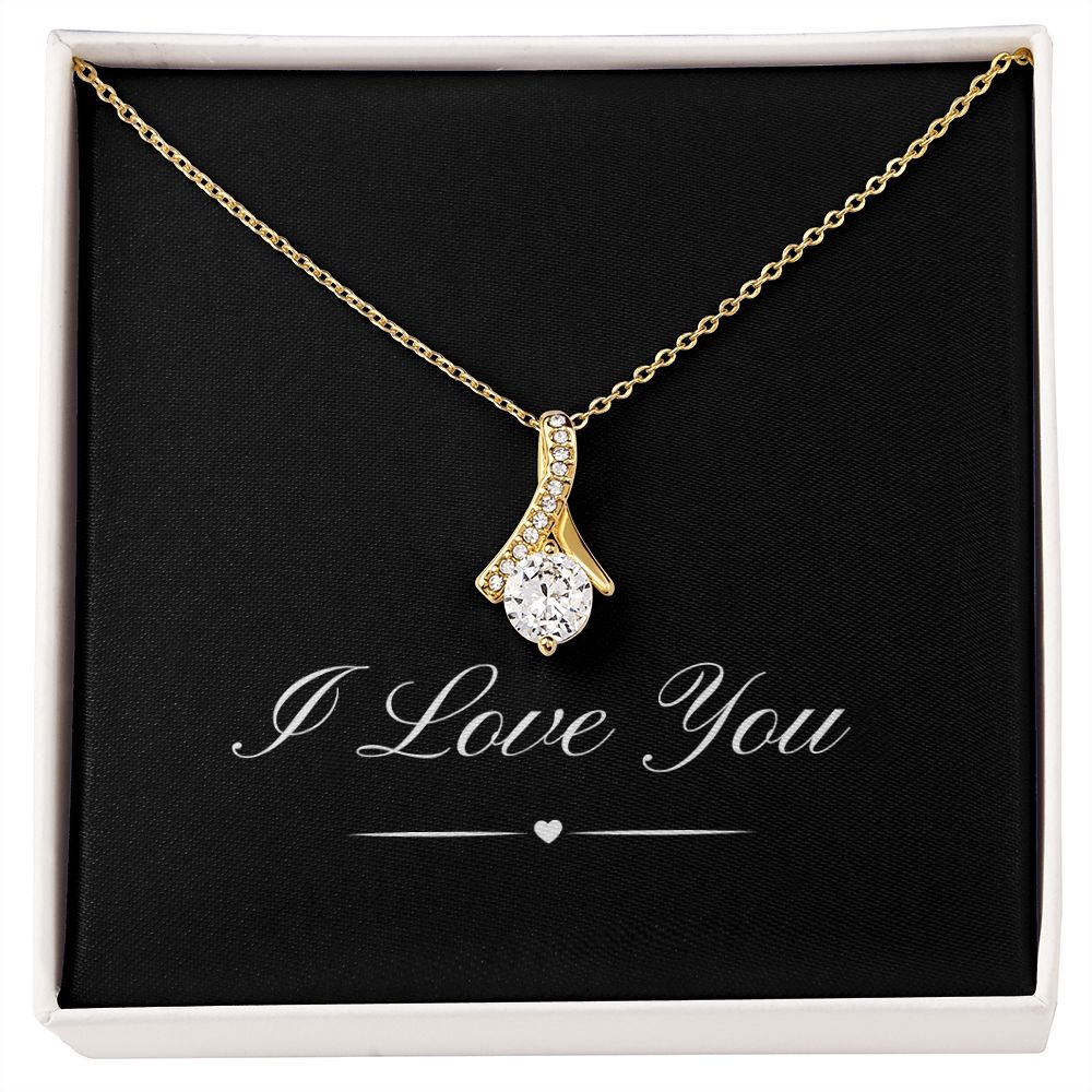 I Love You Neckless White & Yellow Gold