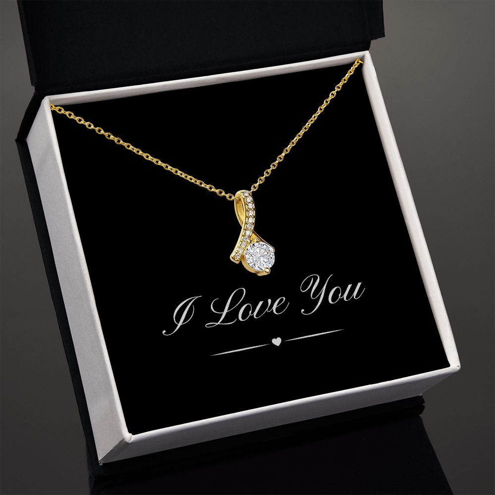 I Love You Neckless White & Yellow Gold