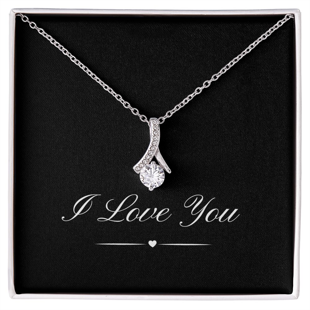 I Love You Neckless White & Yellow Gold