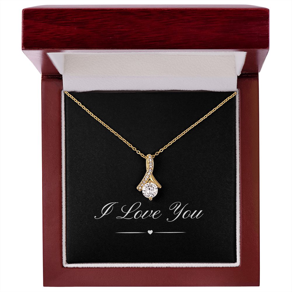 I Love You Neckless White & Yellow Gold