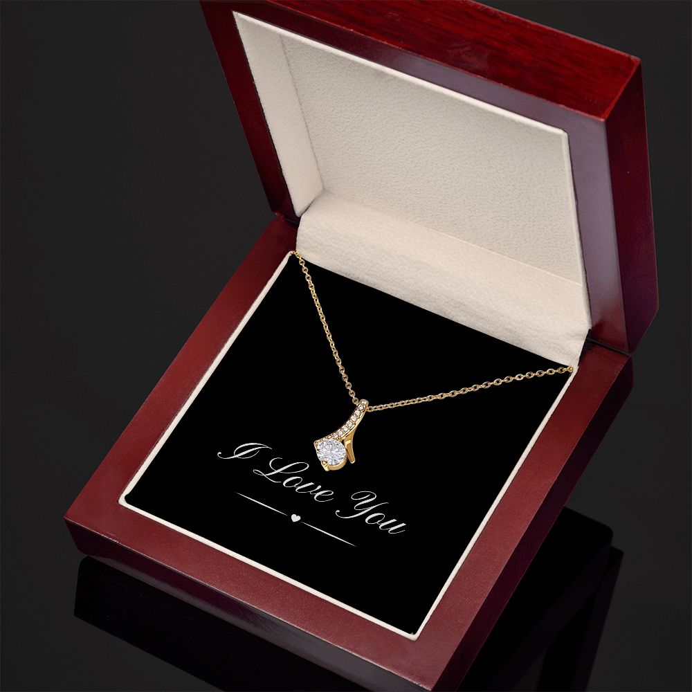 I Love You Neckless White & Yellow Gold