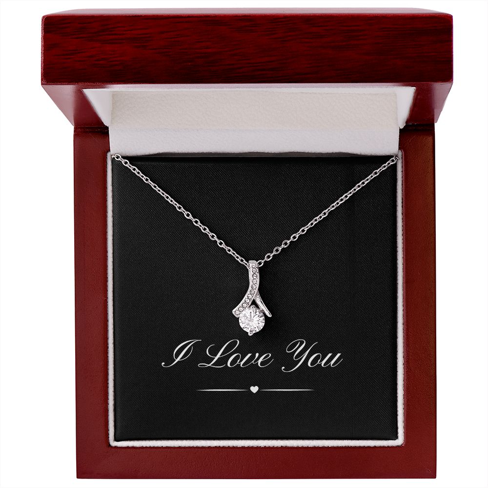 I Love You Neckless White & Yellow Gold