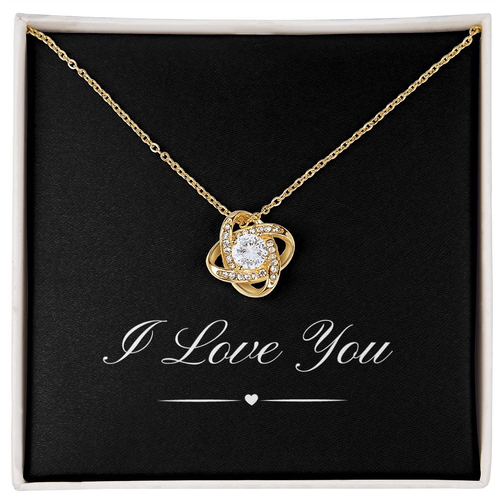 I Love You Love Knot White & Yellow Gold