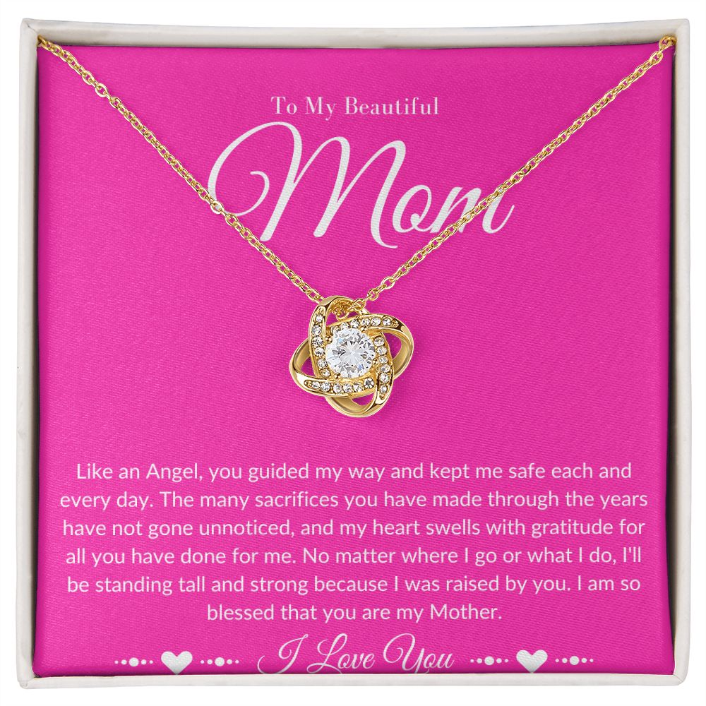 Mom Stepmom Mother's Day White Gold Yellow Gold, I Love You Neckless