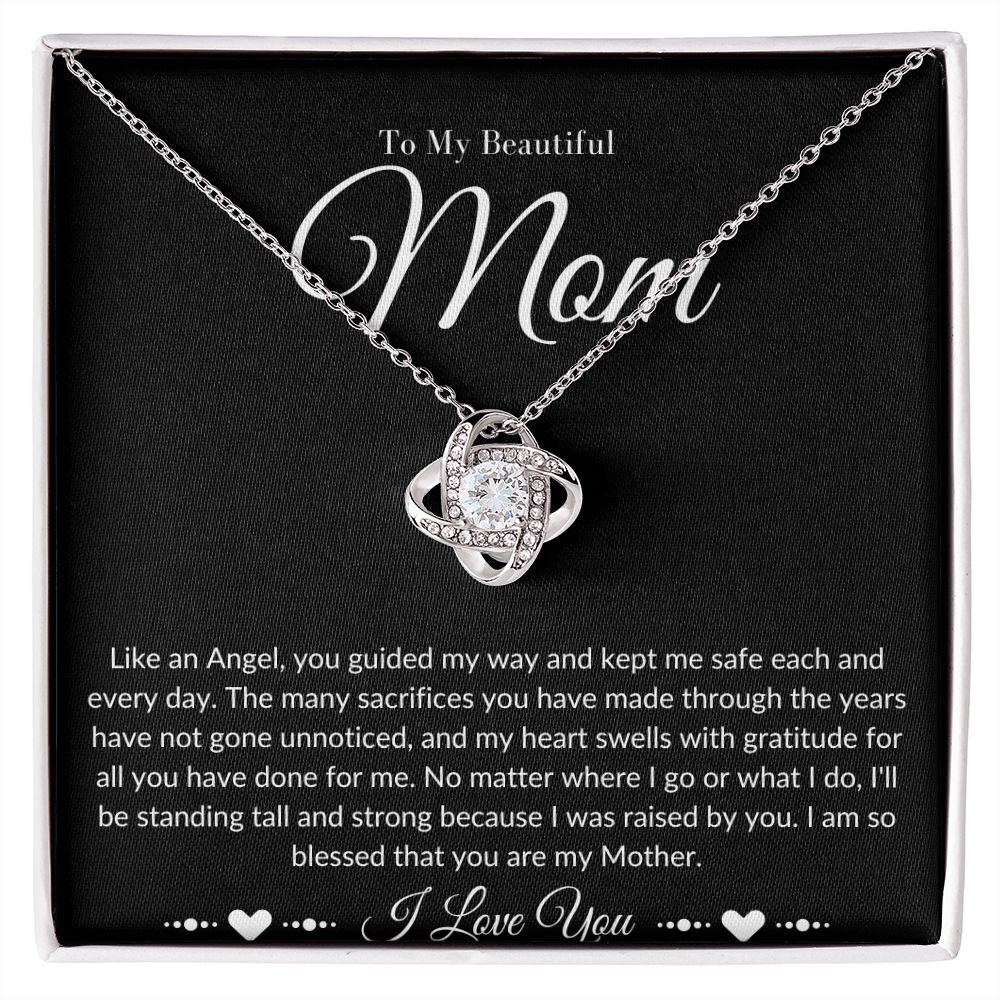 Mom Stepmom Mother's Day White Gold Yellow Gold, I Love You Neckless