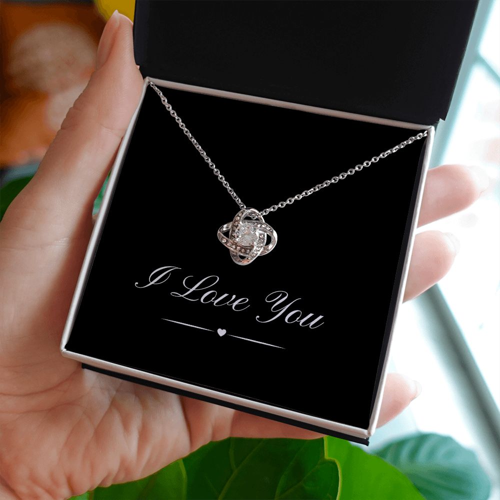 I Love You Love Knot White & Yellow Gold