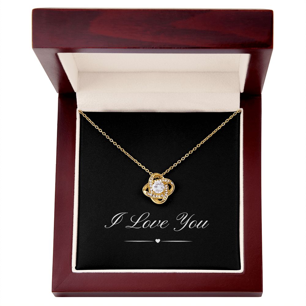 I Love You Love Knot White & Yellow Gold