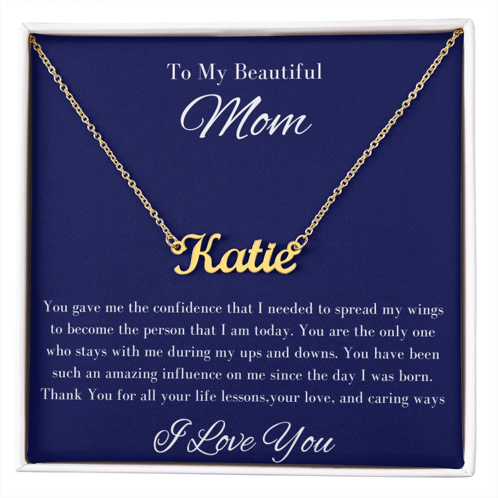 Mom Stepmom Mother's Day, Signature Personalized I Love You Neckless