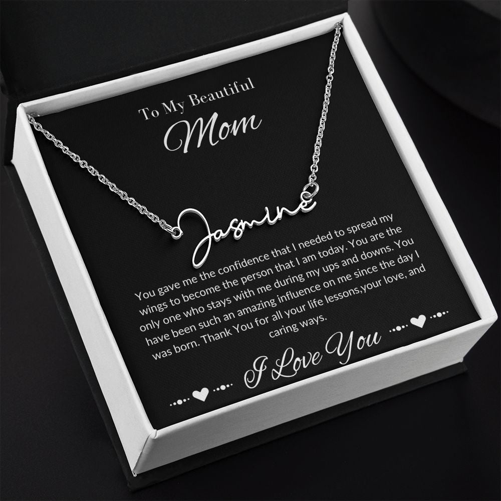 Signature Name Neckless Mom Stepmom Personalized