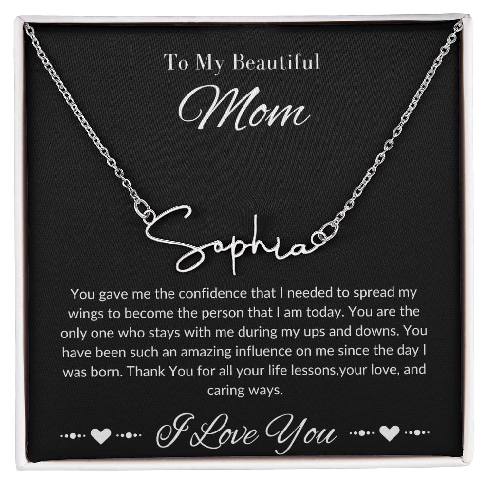 Signature Name Neckless Mom Stepmom Personalized