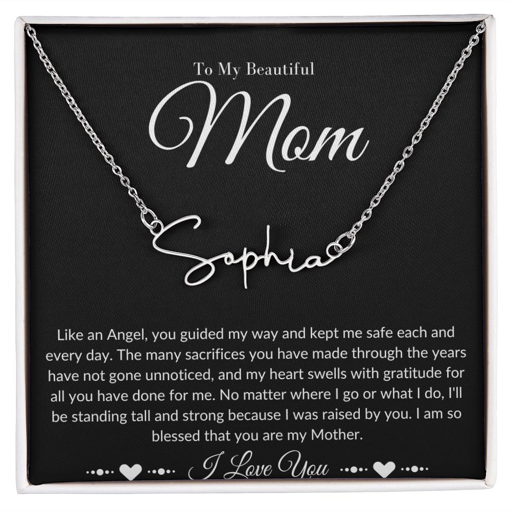 Mom Stepmom Mother's Day Signature Neckless