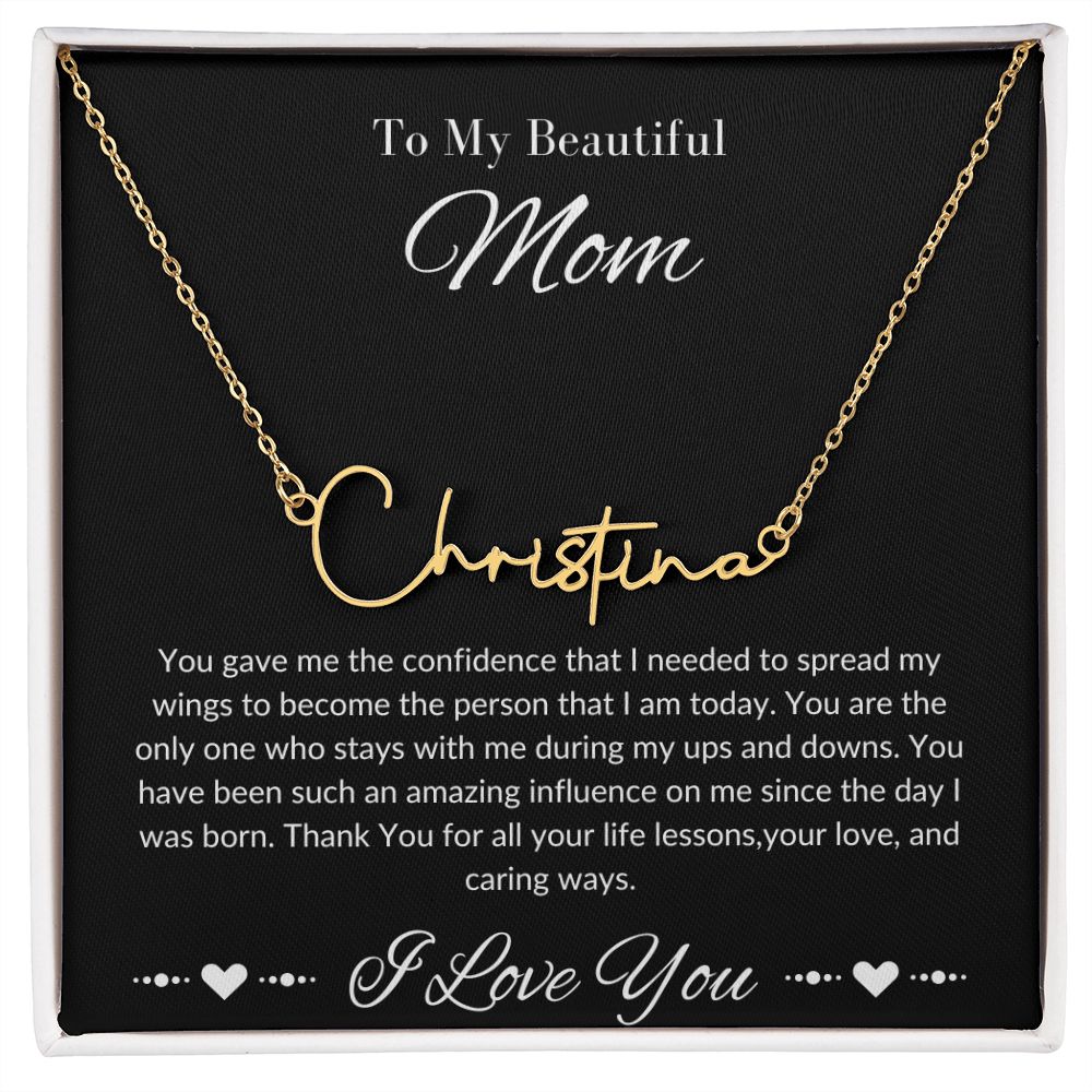 Signature Name Neckless Mom Stepmom Personalized