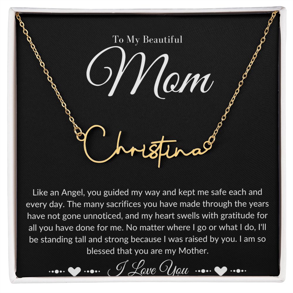 Mom Stepmom Mother's Day Signature Neckless