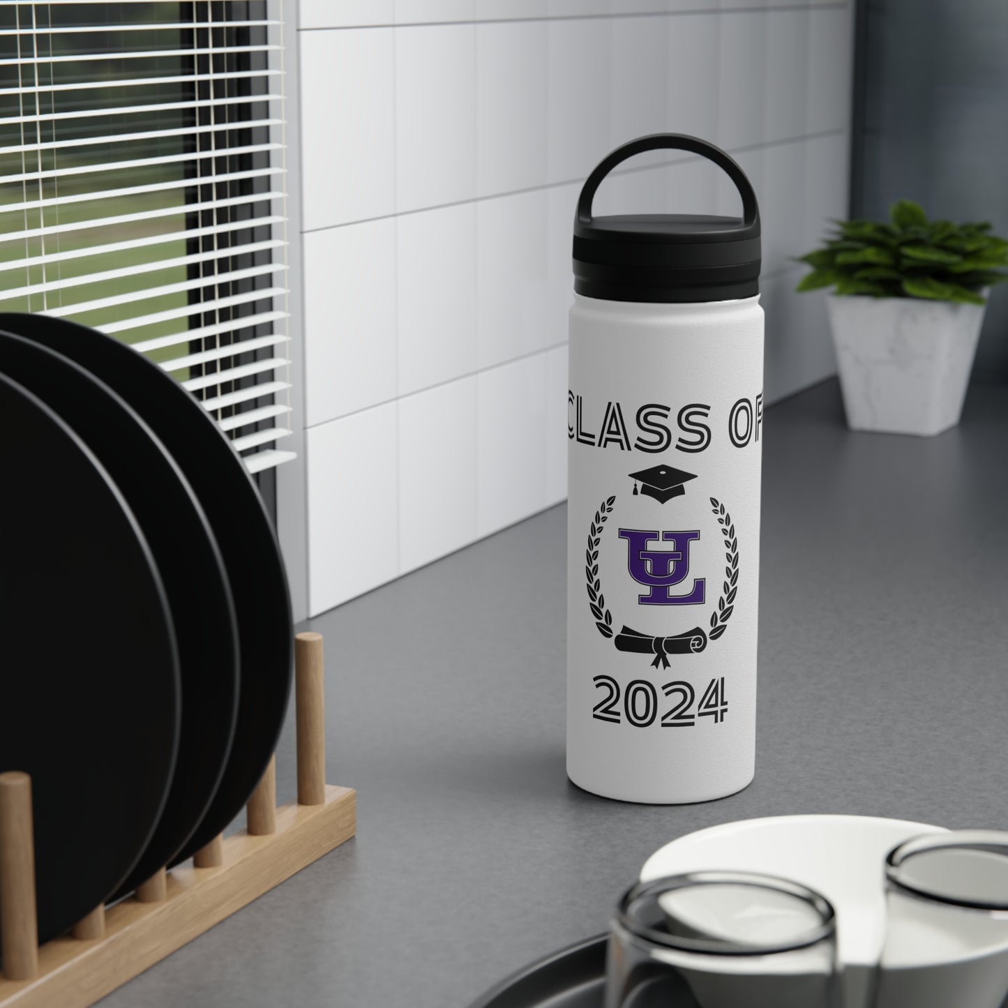 UL Stainless Steel Water Bottle, Handle Lid