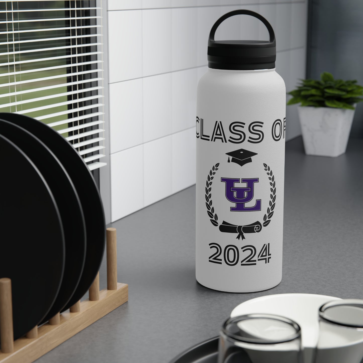 UL Stainless Steel Water Bottle, Handle Lid