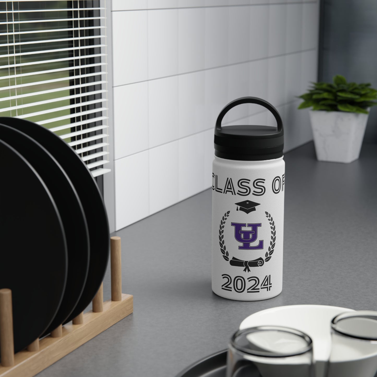 UL Stainless Steel Water Bottle, Handle Lid