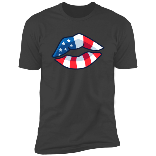 Red White and Blue Lips Tee