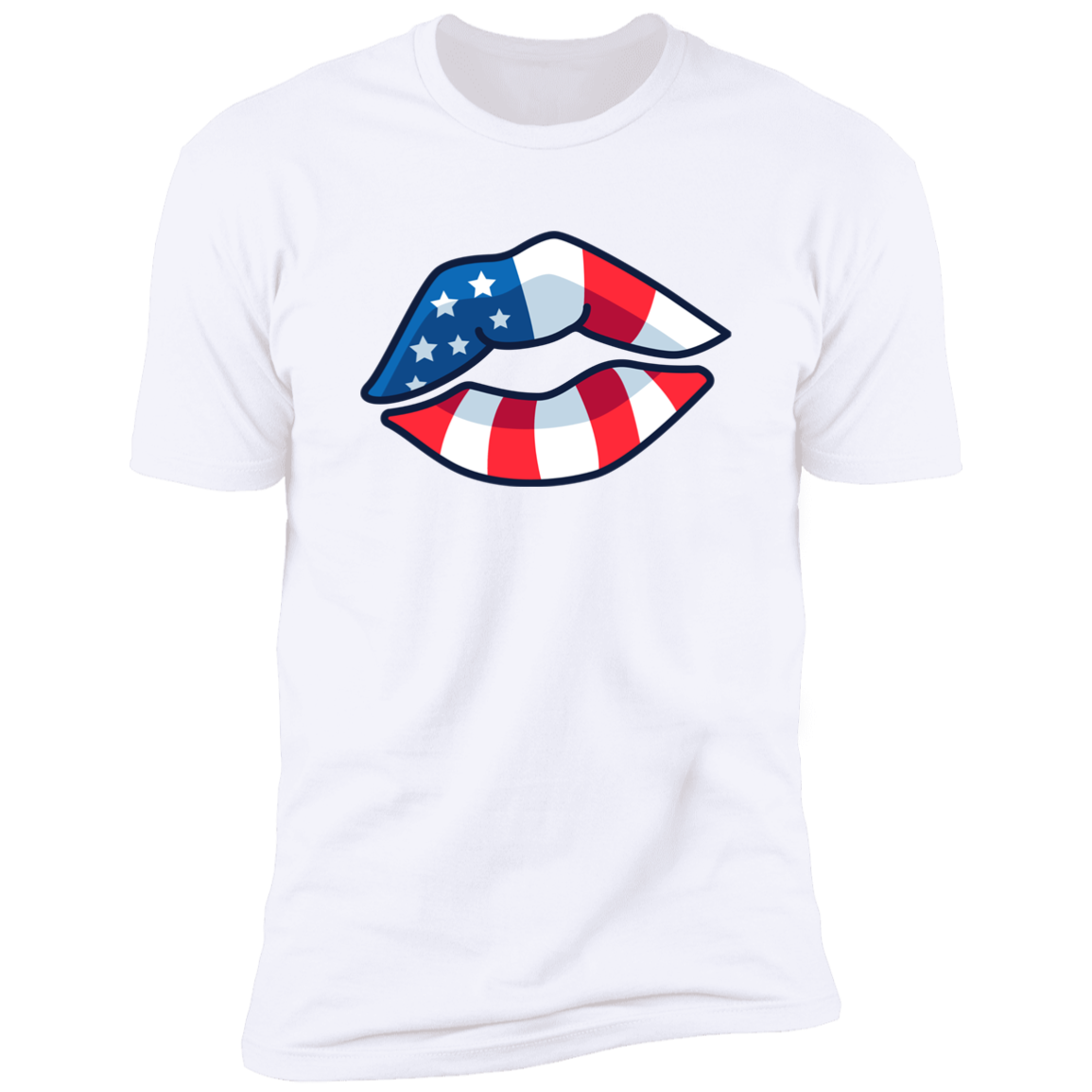 Red White and Blue Lips Tee