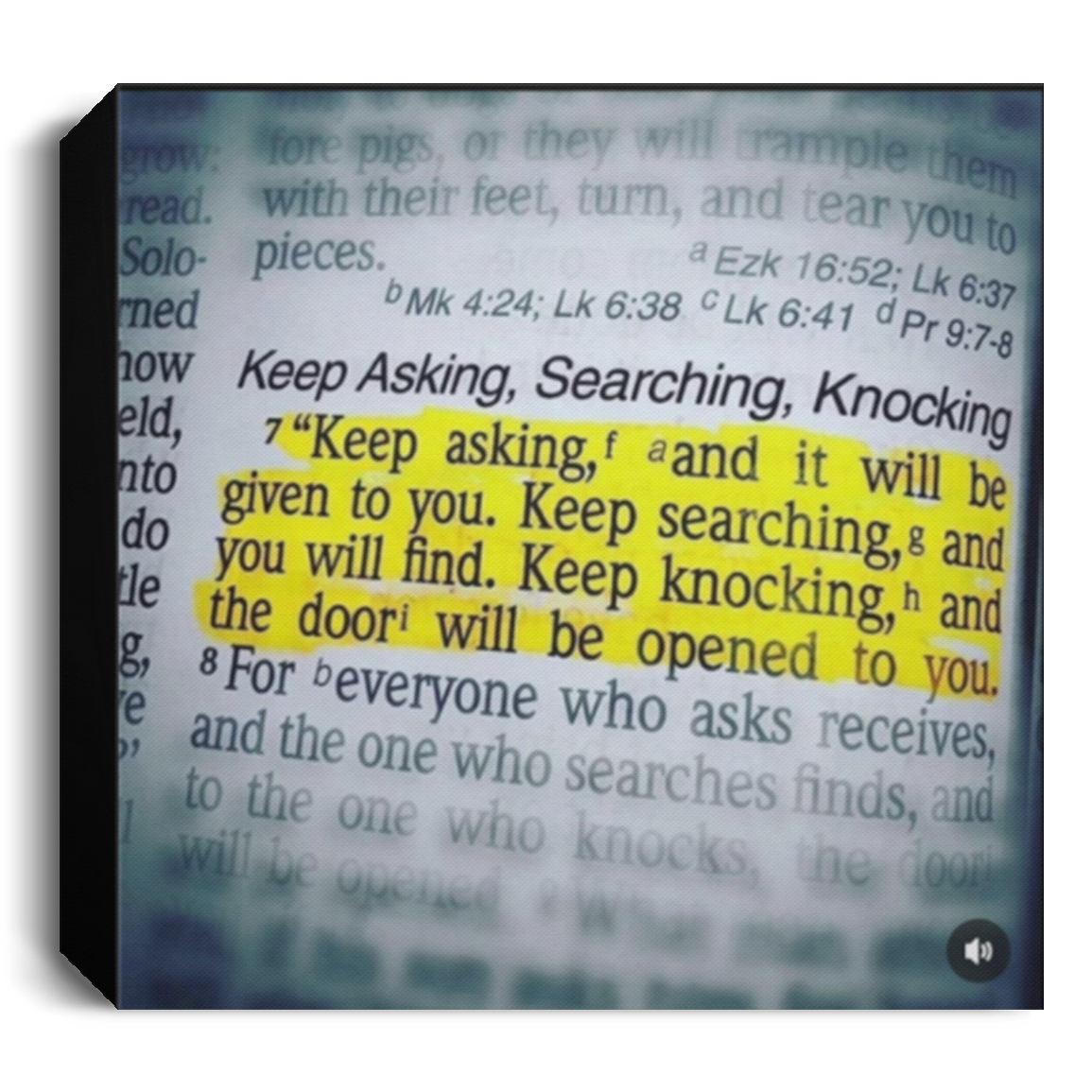 Bible Verse Canvas / Keep asking and it will be given unto you