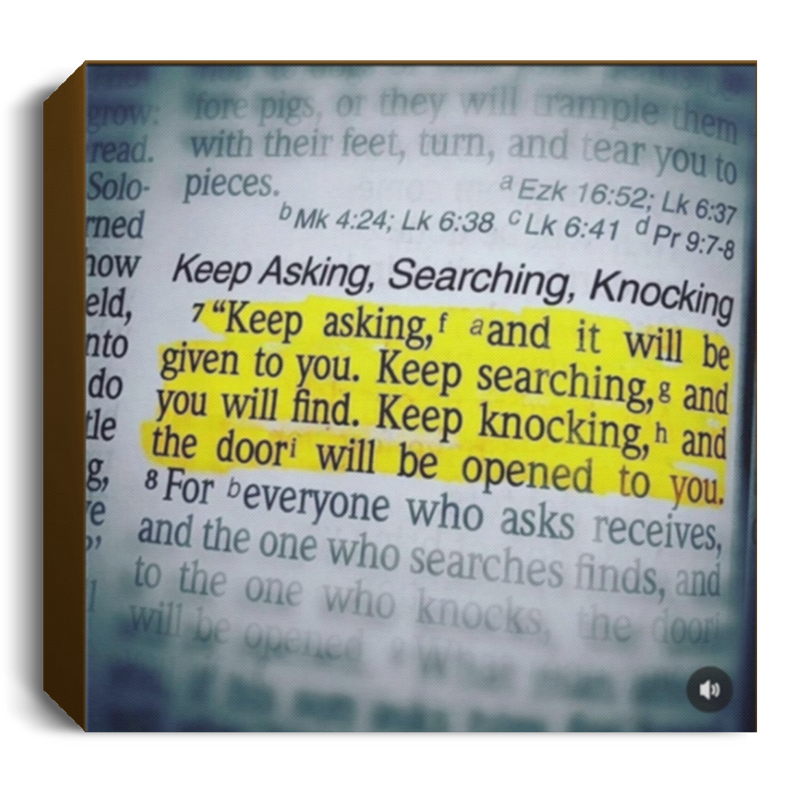 Bible Verse Canvas / Keep asking and it will be given unto you