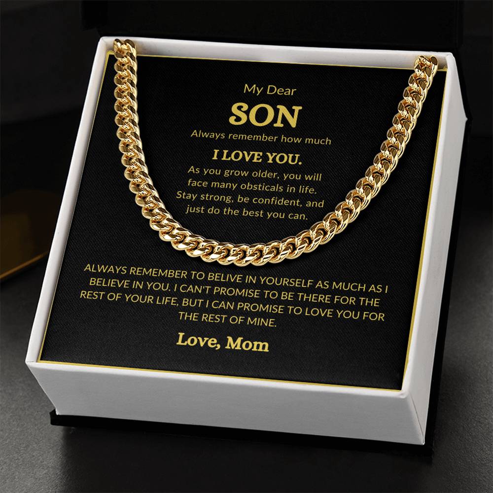 To Son from Mom Cubin Link Chain