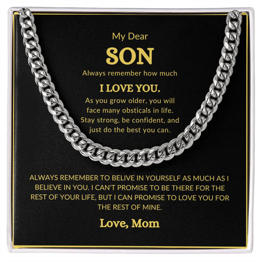 To Son from Mom Cubin Link Chain