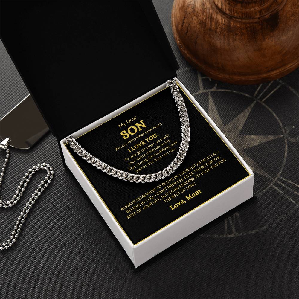 To Son from Mom Cubin Link Chain