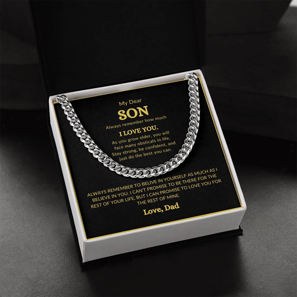 To Son from Dad Cubin Link Chain