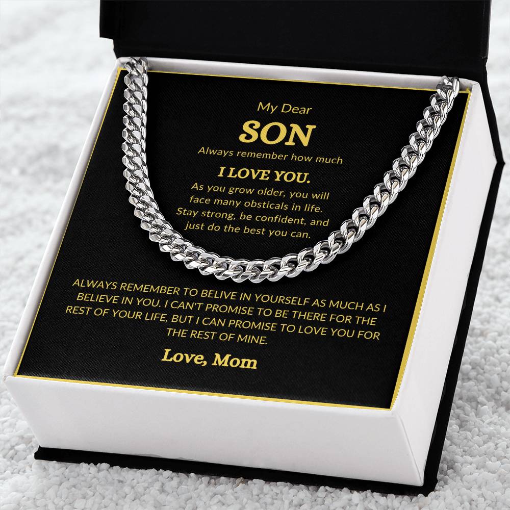 To Son from Mom Cubin Link Chain