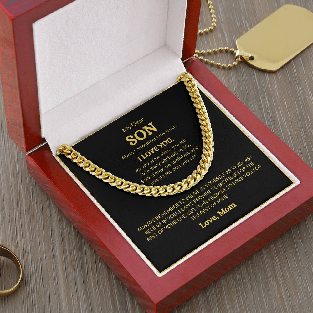 To Son from Mom Cubin Link Chain