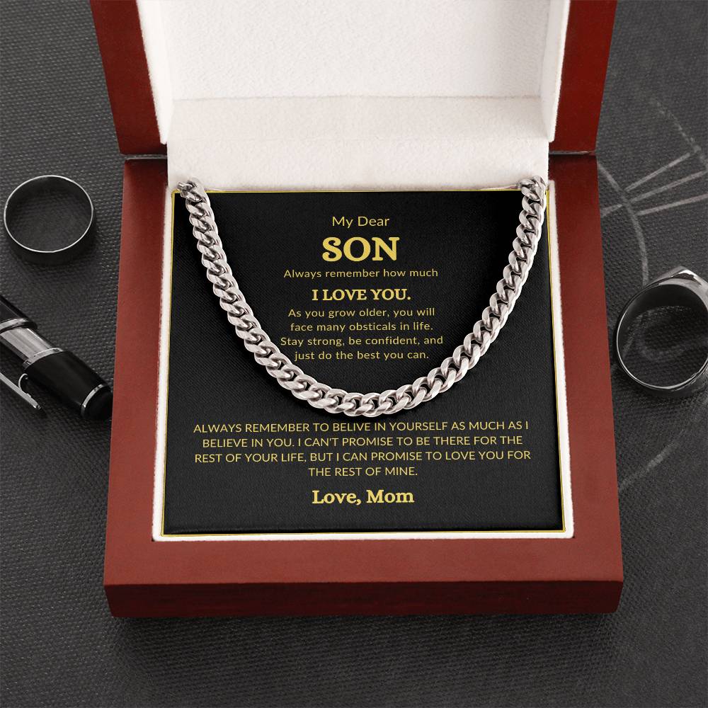 To Son from Mom Cubin Link Chain