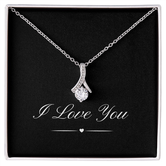 I Love You Neckless White & Yellow Gold
