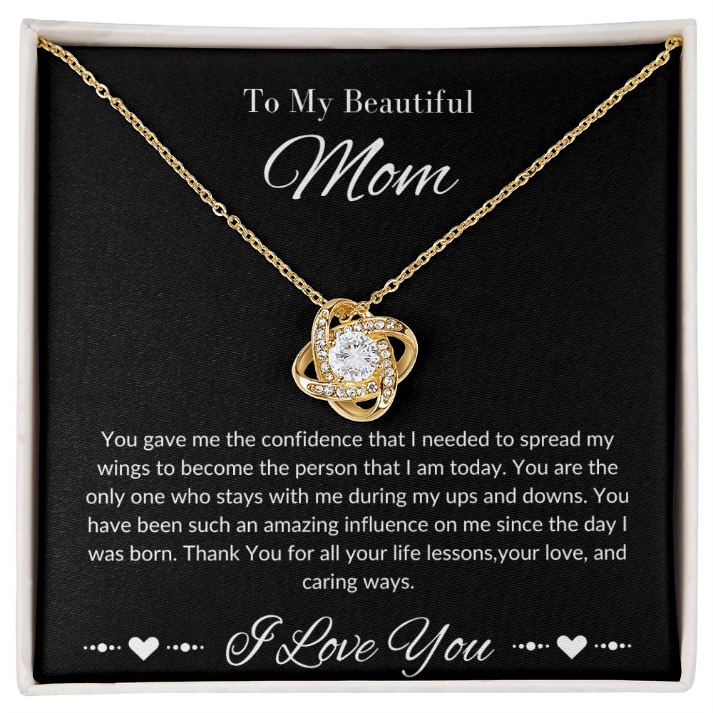 Mom Stepmom Mother's Day White Gold Yellow Gold, I Love You Neckless