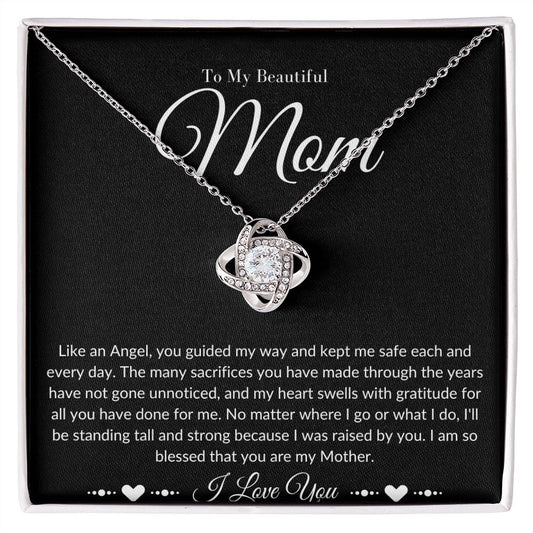 Mom Stepmom Mother's Day White Gold Yellow Gold, I Love You Neckless