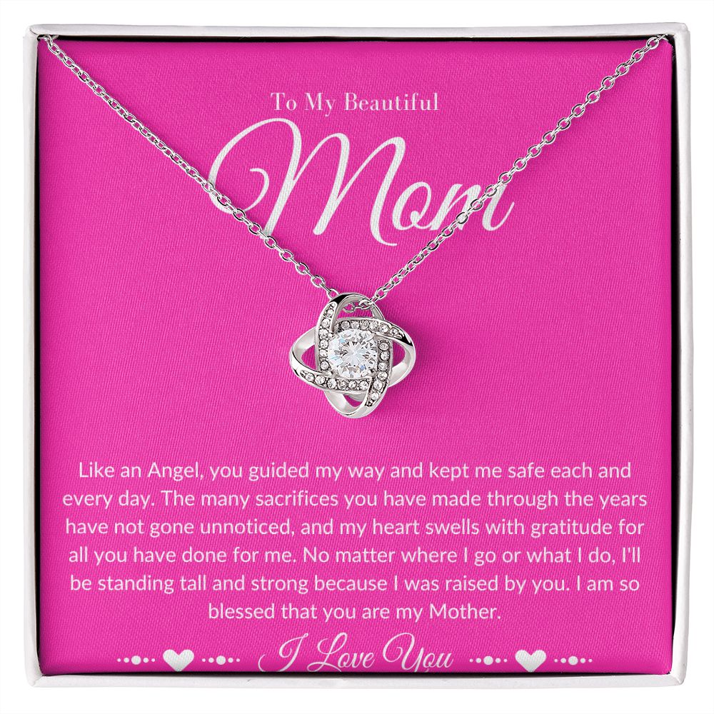 Mom Stepmom Mother's Day White Gold Yellow Gold, I Love You Neckless