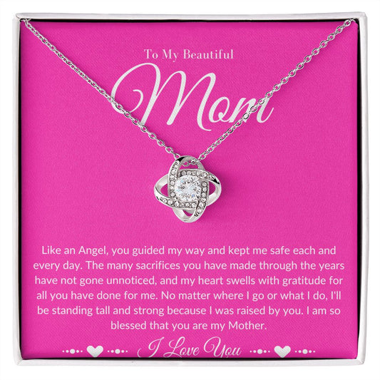 Mom Stepmom Mother's Day White Gold Yellow Gold, I Love You Neckless