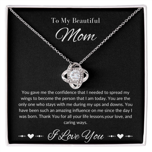 Mom Stepmom Mother's Day White Gold Yellow Gold, I Love You Neckless