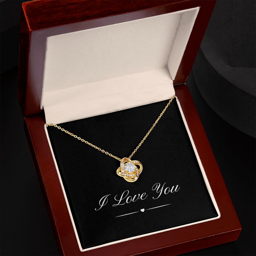 I Love You Love Knot White & Yellow Gold