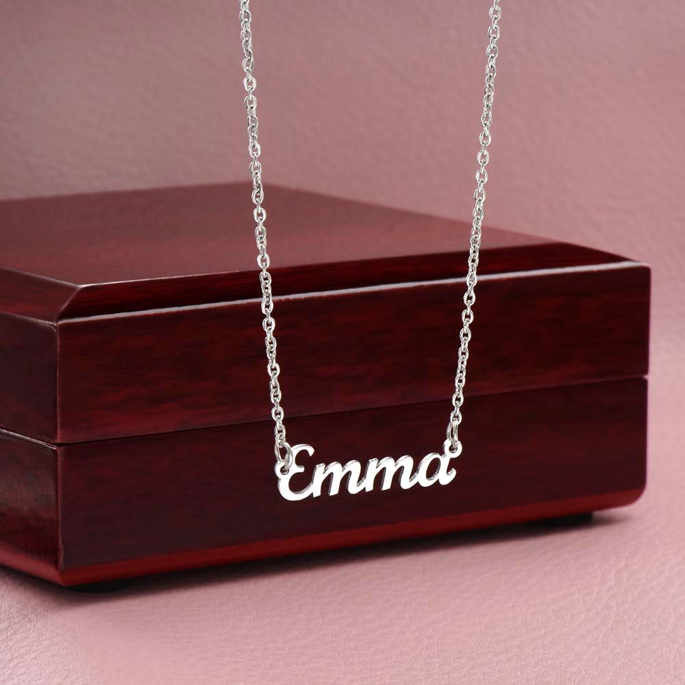 Mom Stepmom Mother's Day, Signature Personalized I Love You Neckless