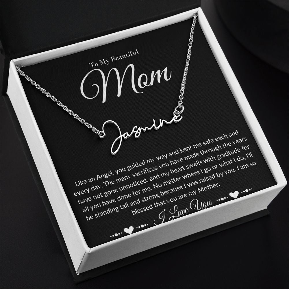 Mom Stepmom Mother's Day Signature Neckless