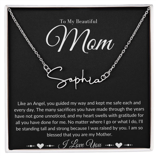 Mom Stepmom Mother's Day Signature Neckless