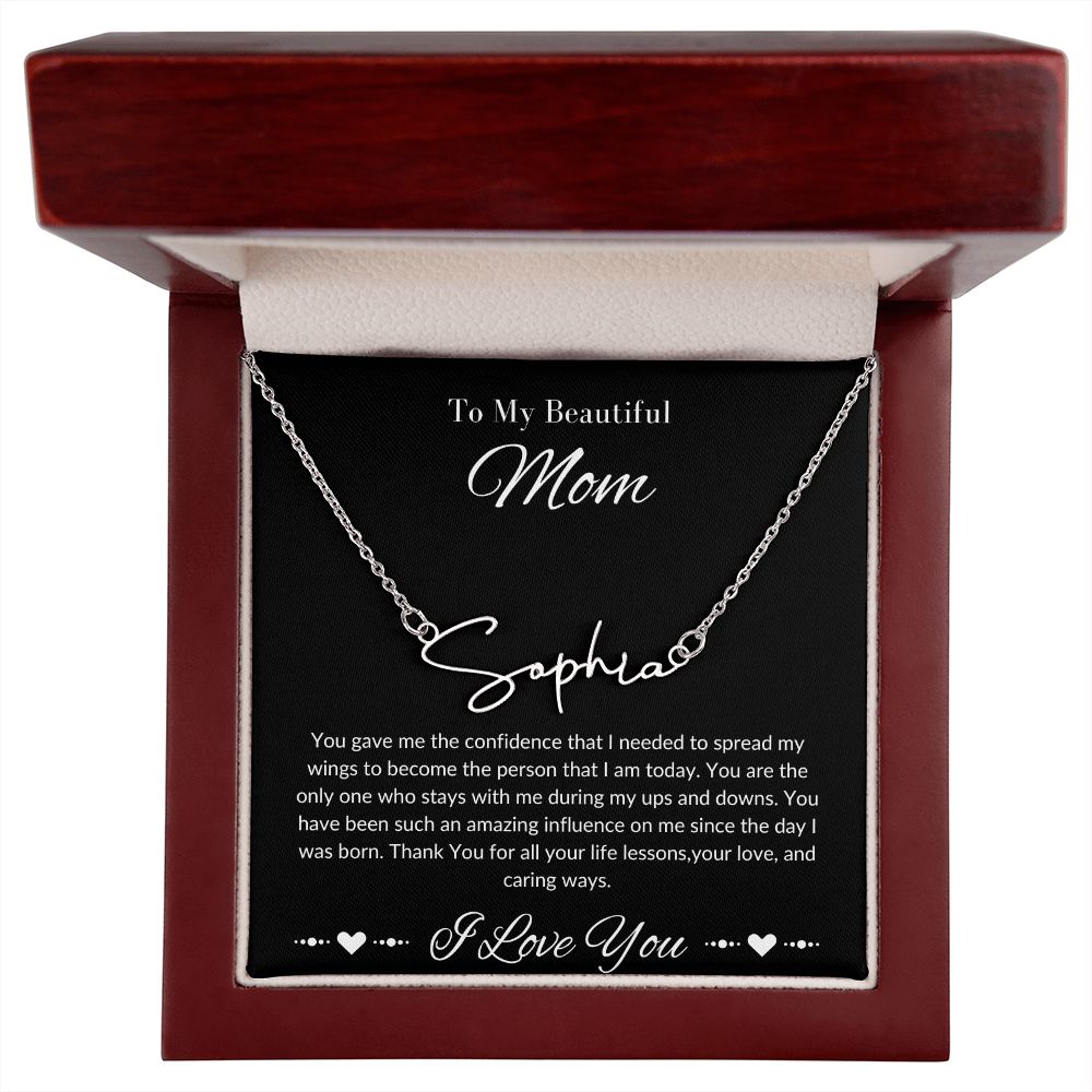 Signature Name Neckless Mom Stepmom Personalized