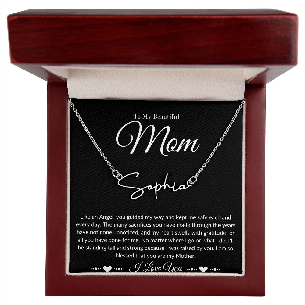 Mom Stepmom Mother's Day Signature Neckless