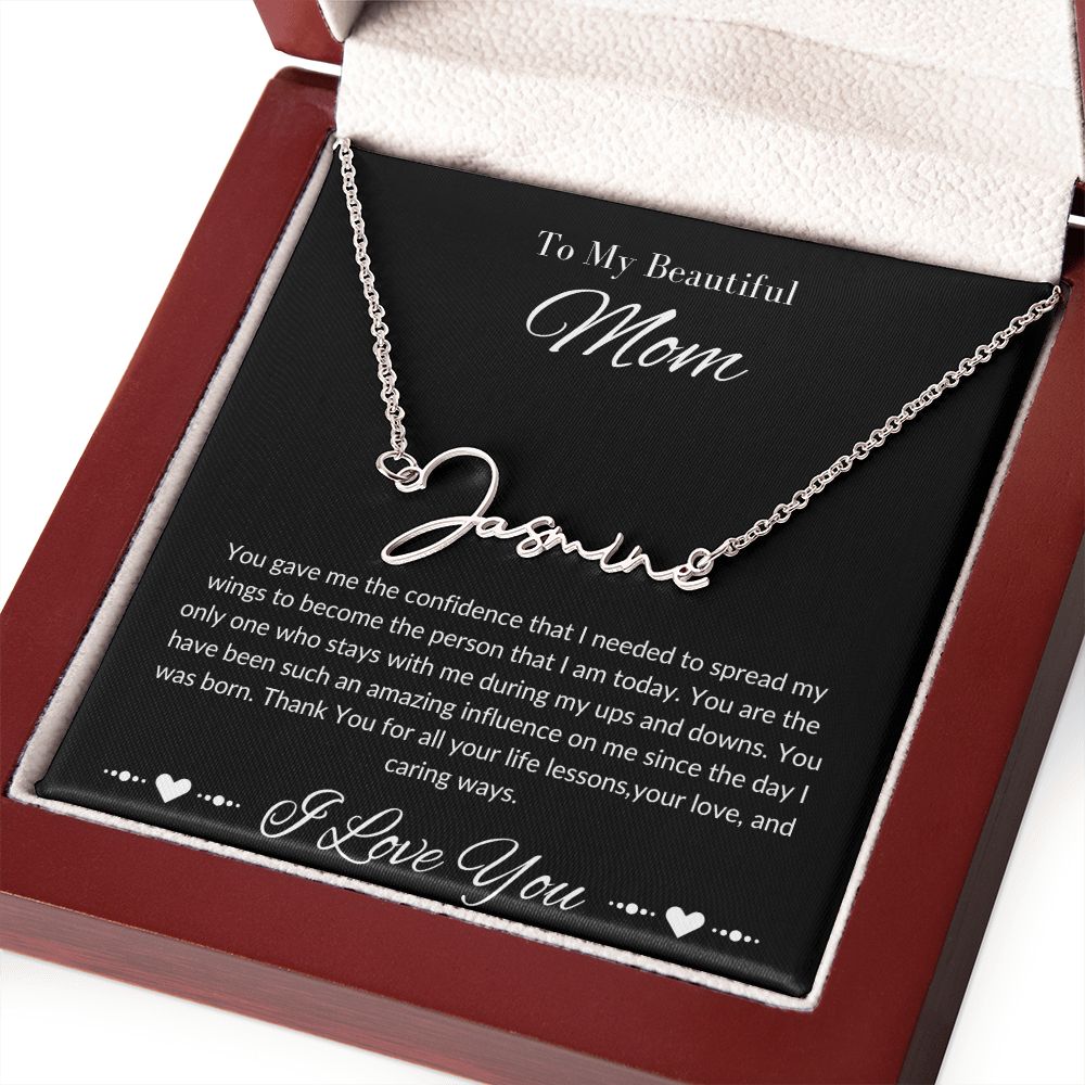 Signature Name Neckless Mom Stepmom Personalized