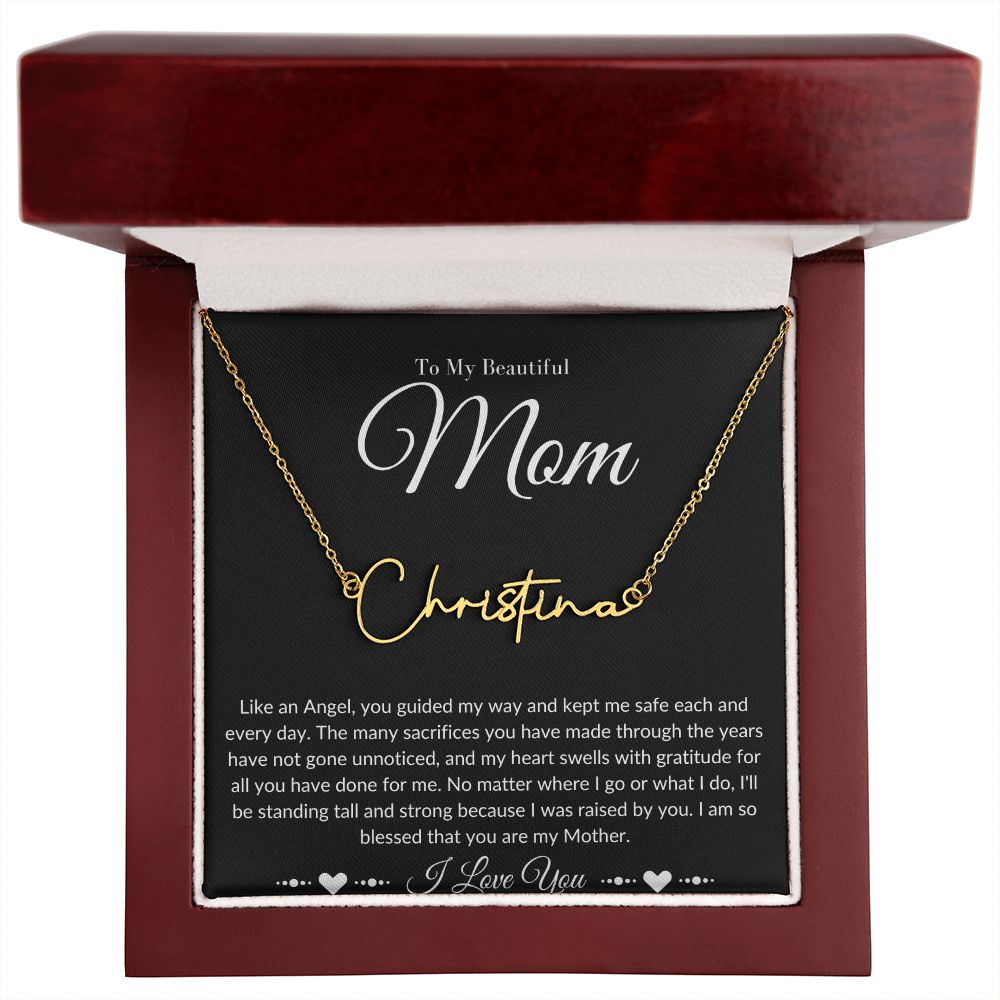 Mom Stepmom Mother's Day Signature Neckless