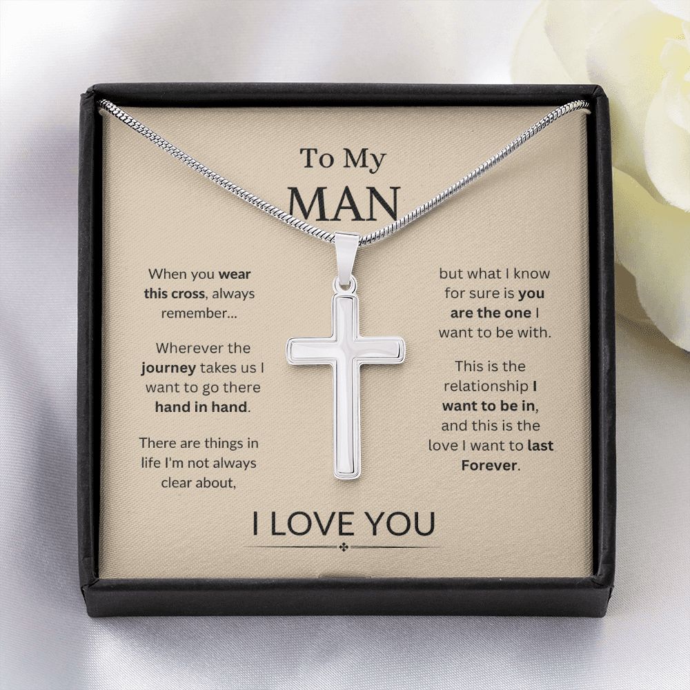 Man/Husband Stainless Steel Cross Neckless