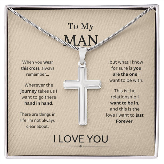 Man/Husband Stainless Steel Cross Neckless