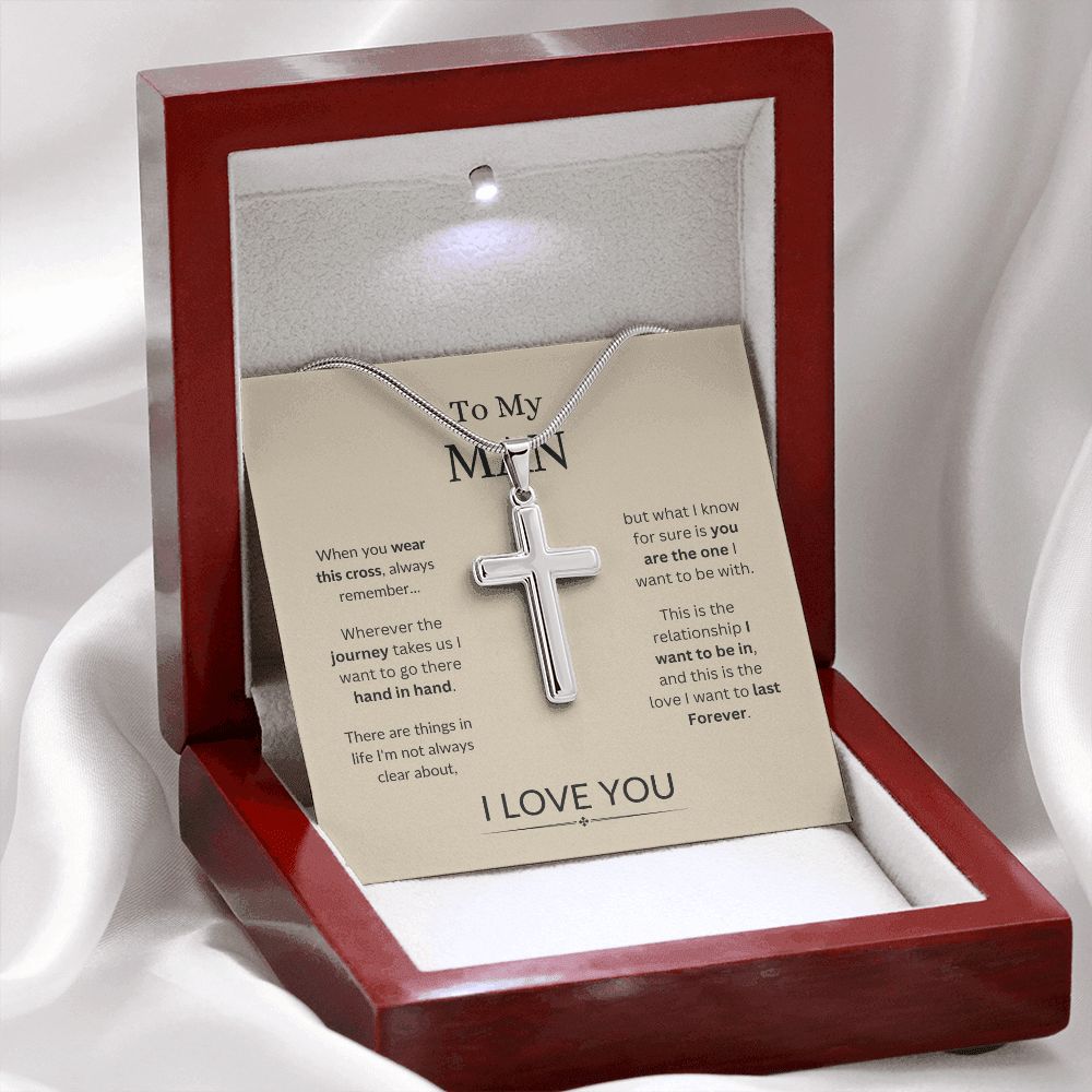 Man/Husband Stainless Steel Cross Neckless